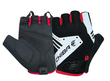 Rękawiczki rowerowe Chiba Air Plus Reflex czarno-czerwone