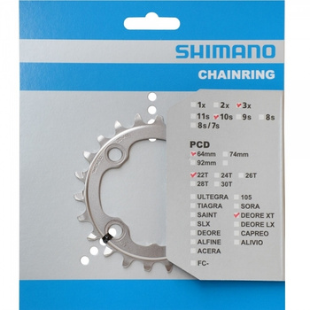 Zębatka Shimano Deore XT FC-M782 / M672 64mm 3x10 22T (AN)